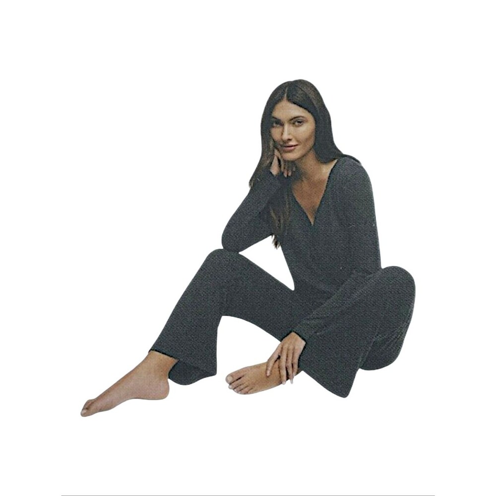 New 2 pcs Banana Republic Women's  Rib Lounge Set Pajamas Size XL Black